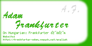 adam frankfurter business card
